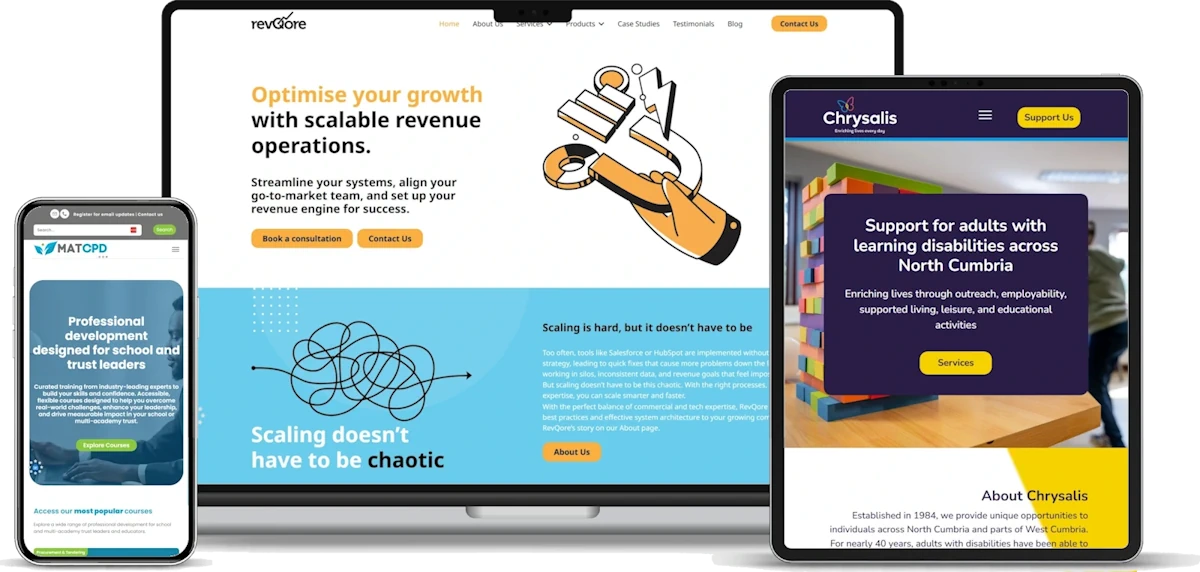 Web Design Carlisle - Examples of our work at Light Bulb Web Design Ltd