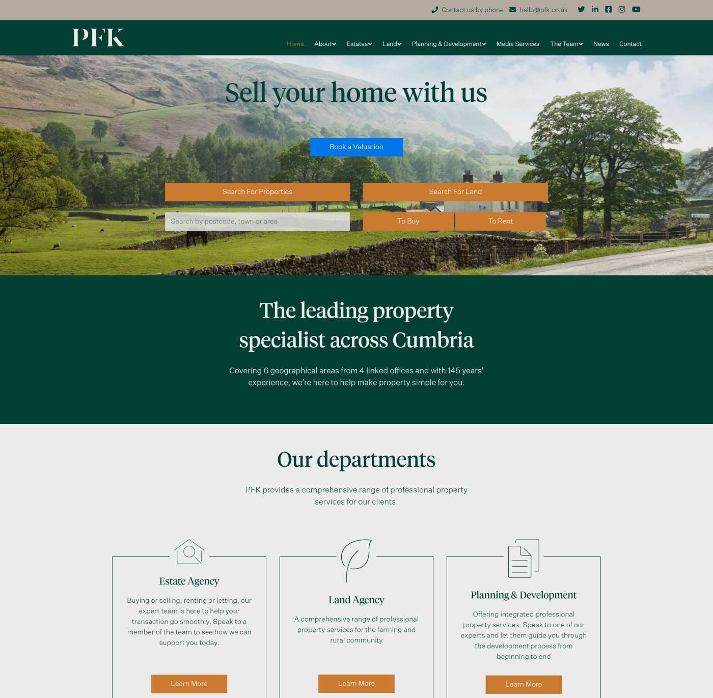 Bespoke Estate Agency Website Design in the UK