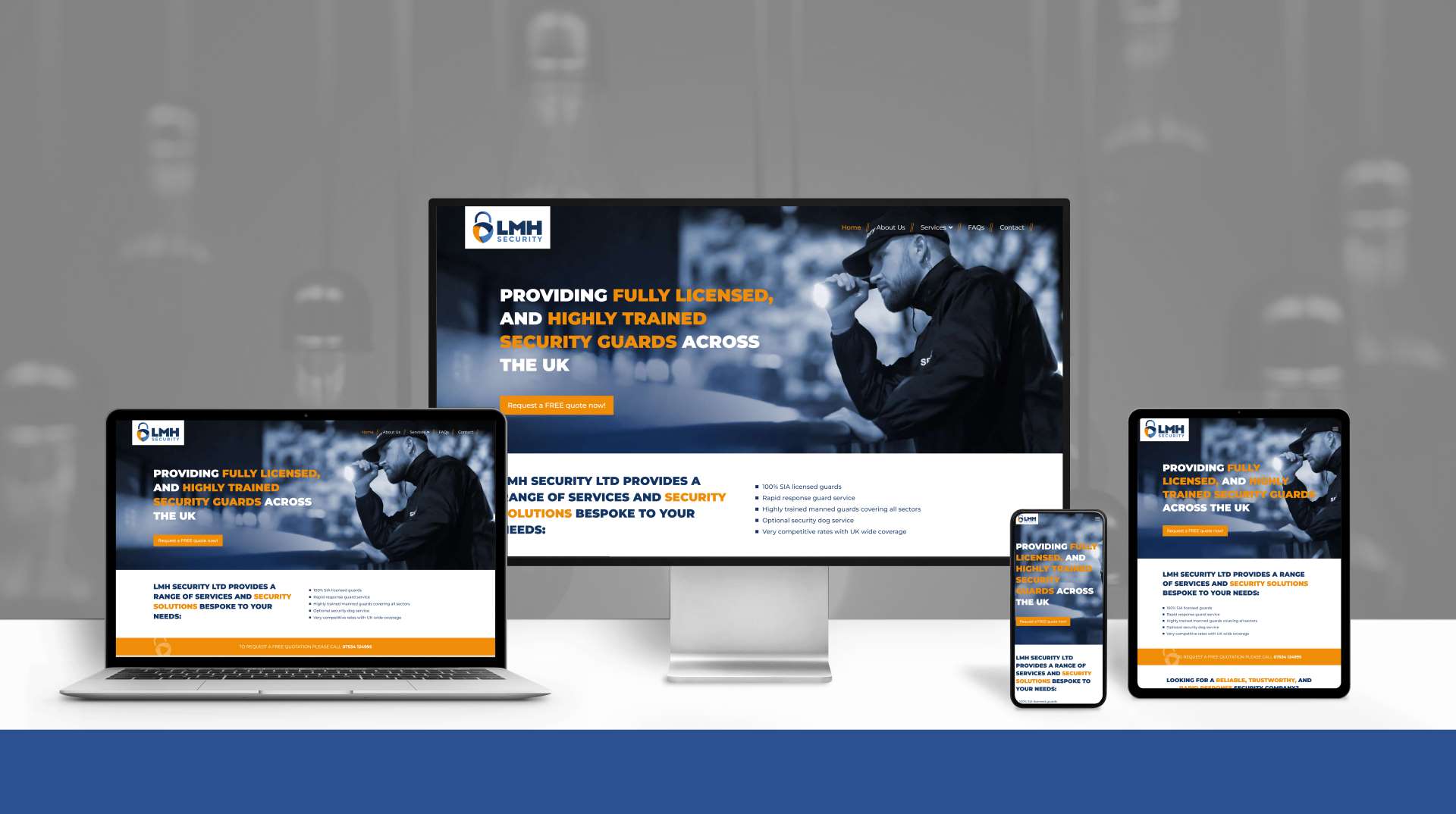 Bespoke security company website design in the UK