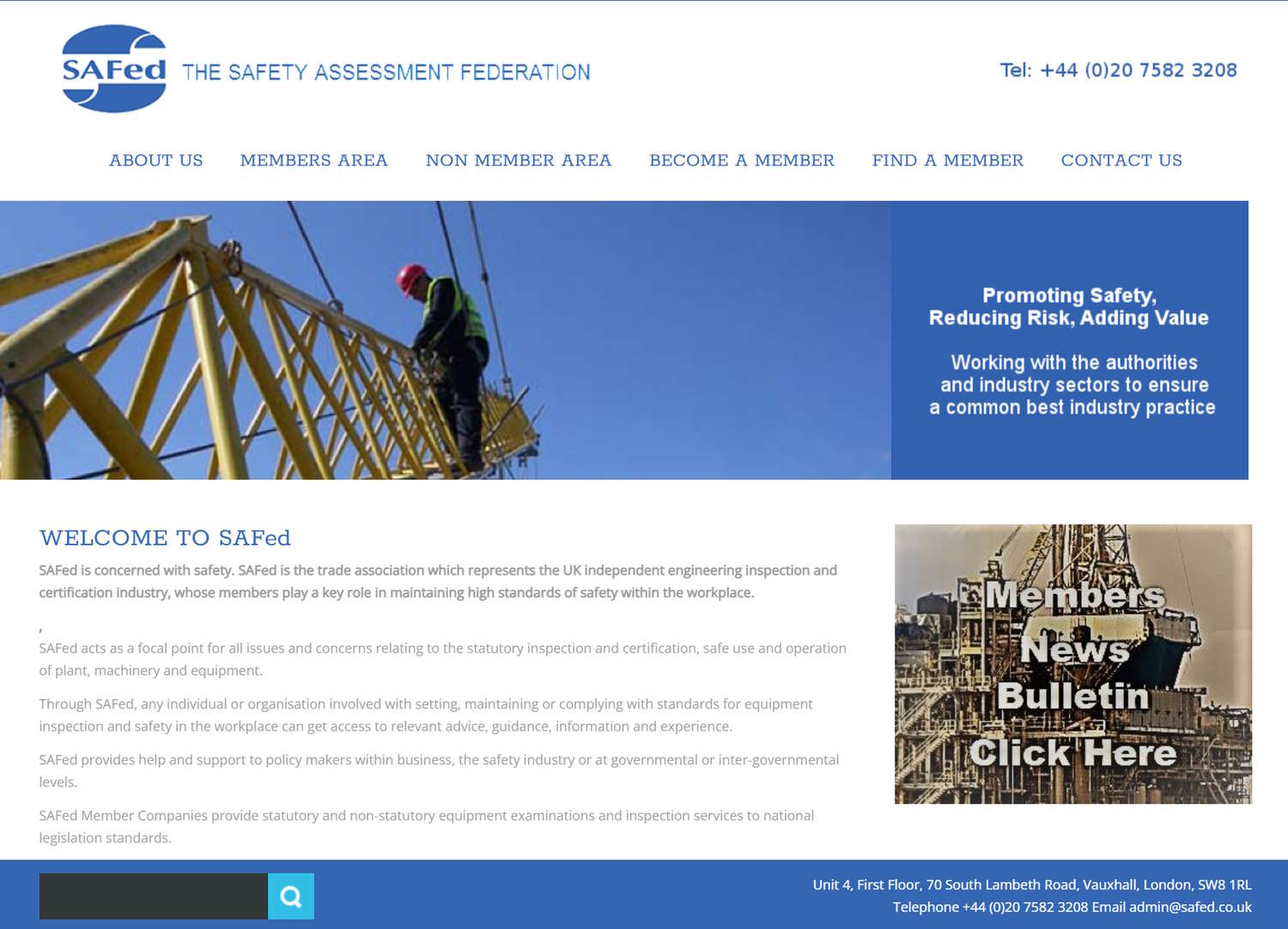 The original SAFed website design