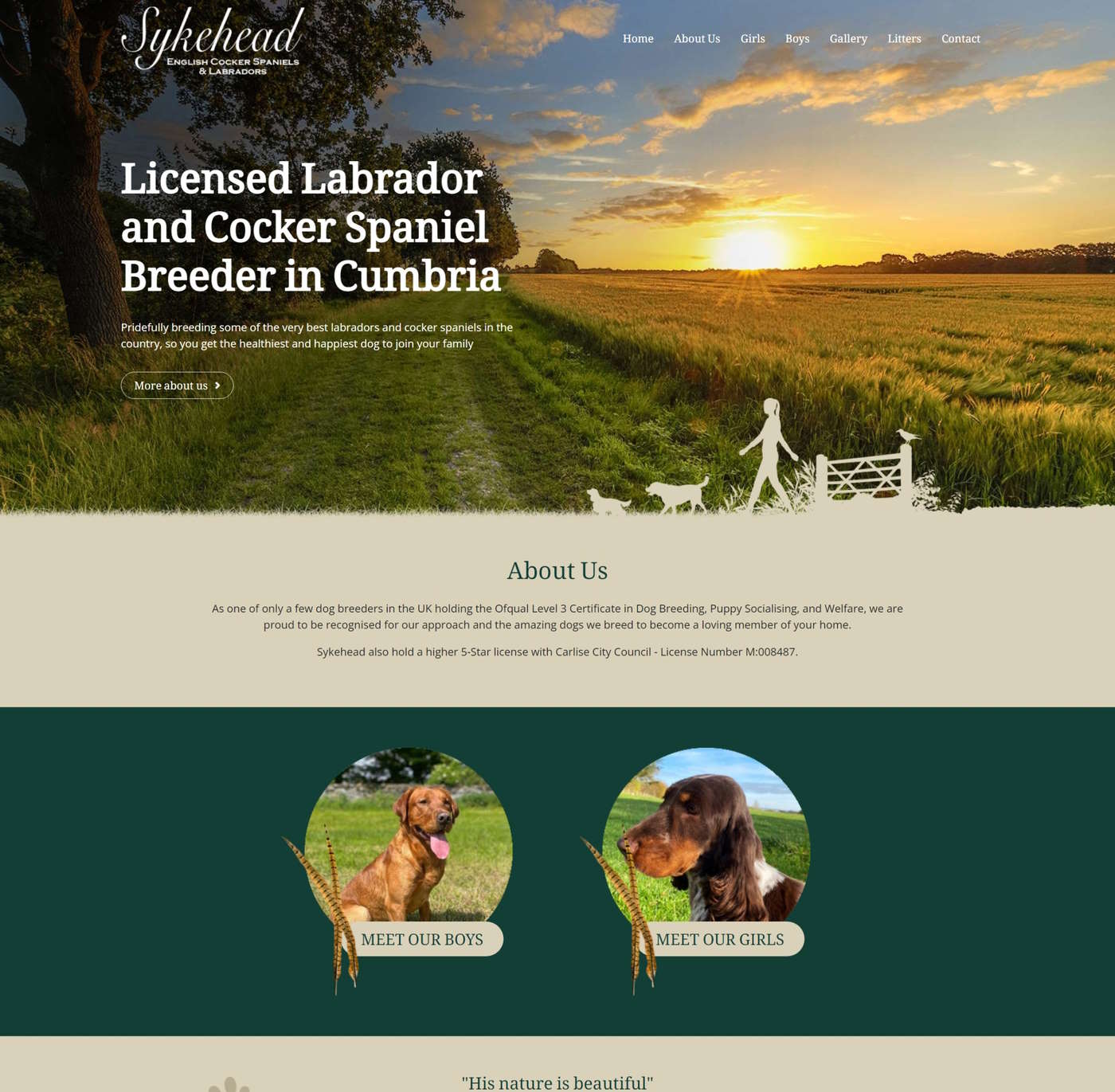 Bespoke Dog Breeder Website Design in Carlisle, Cumbria
