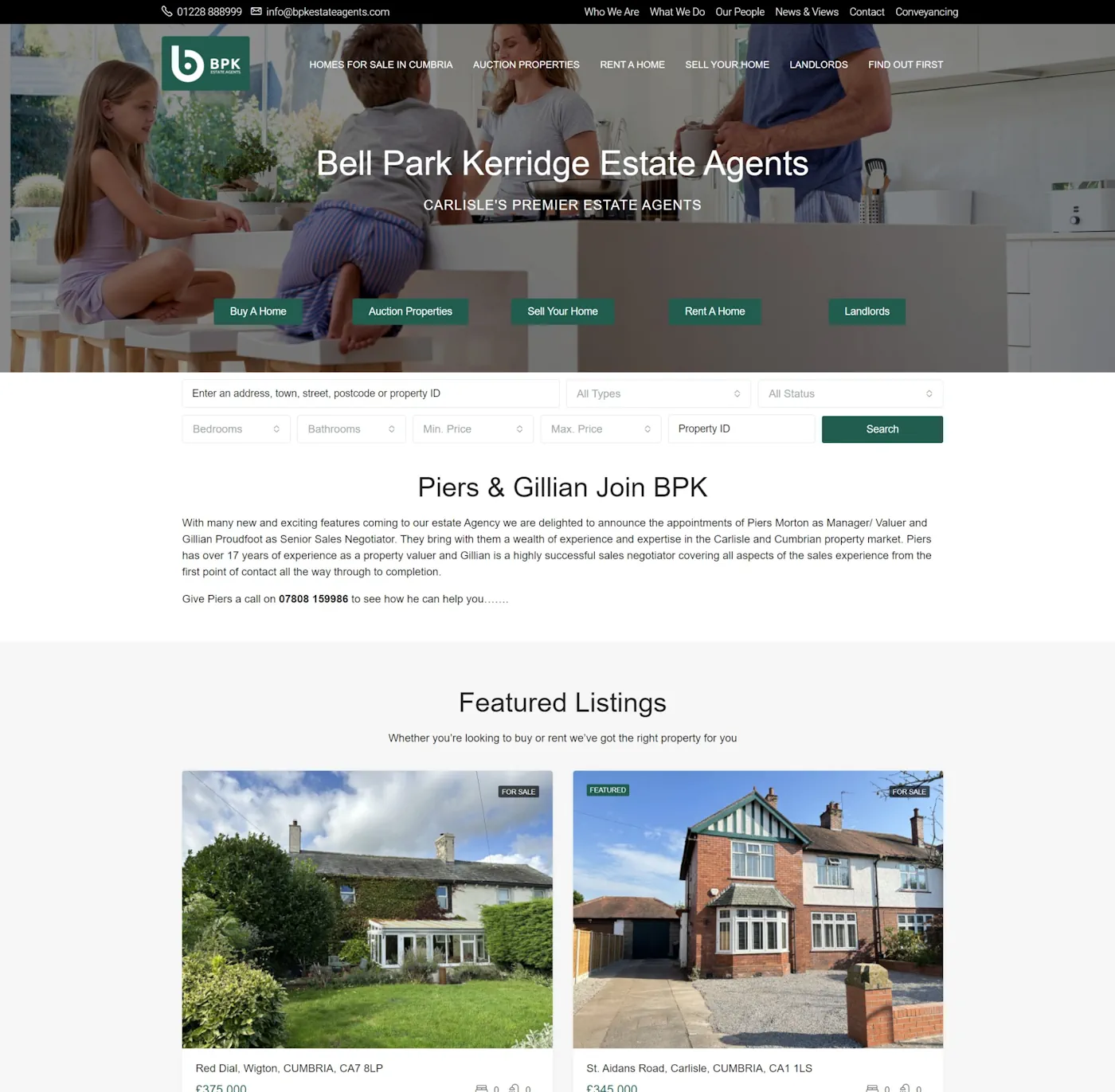 The BPK Estate Agents original website