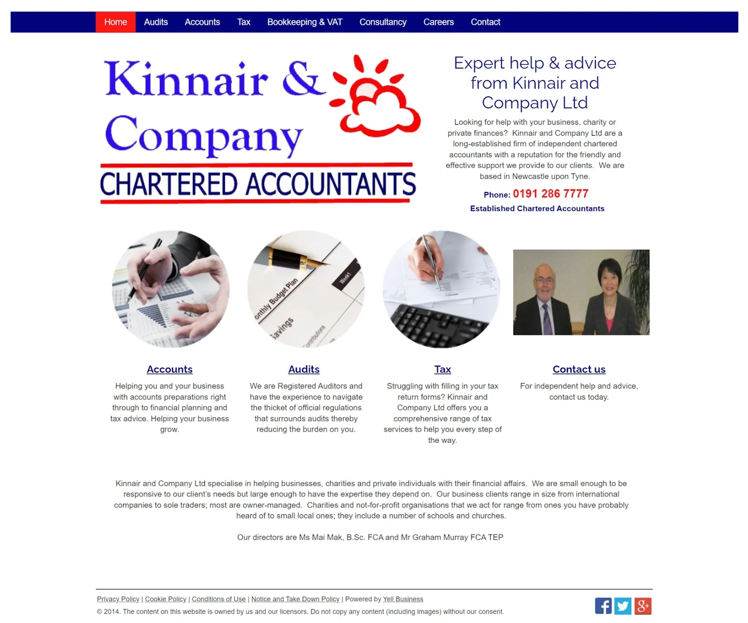 The Kinnair Accountants original website