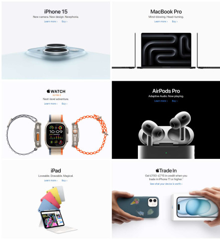 Bento Box Web Design - Apple